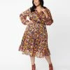 LUSH Plus Size Multicolor Floral Midi Dress