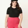 Clothing Unique Vintage Plus Size Black Back To Basics Top