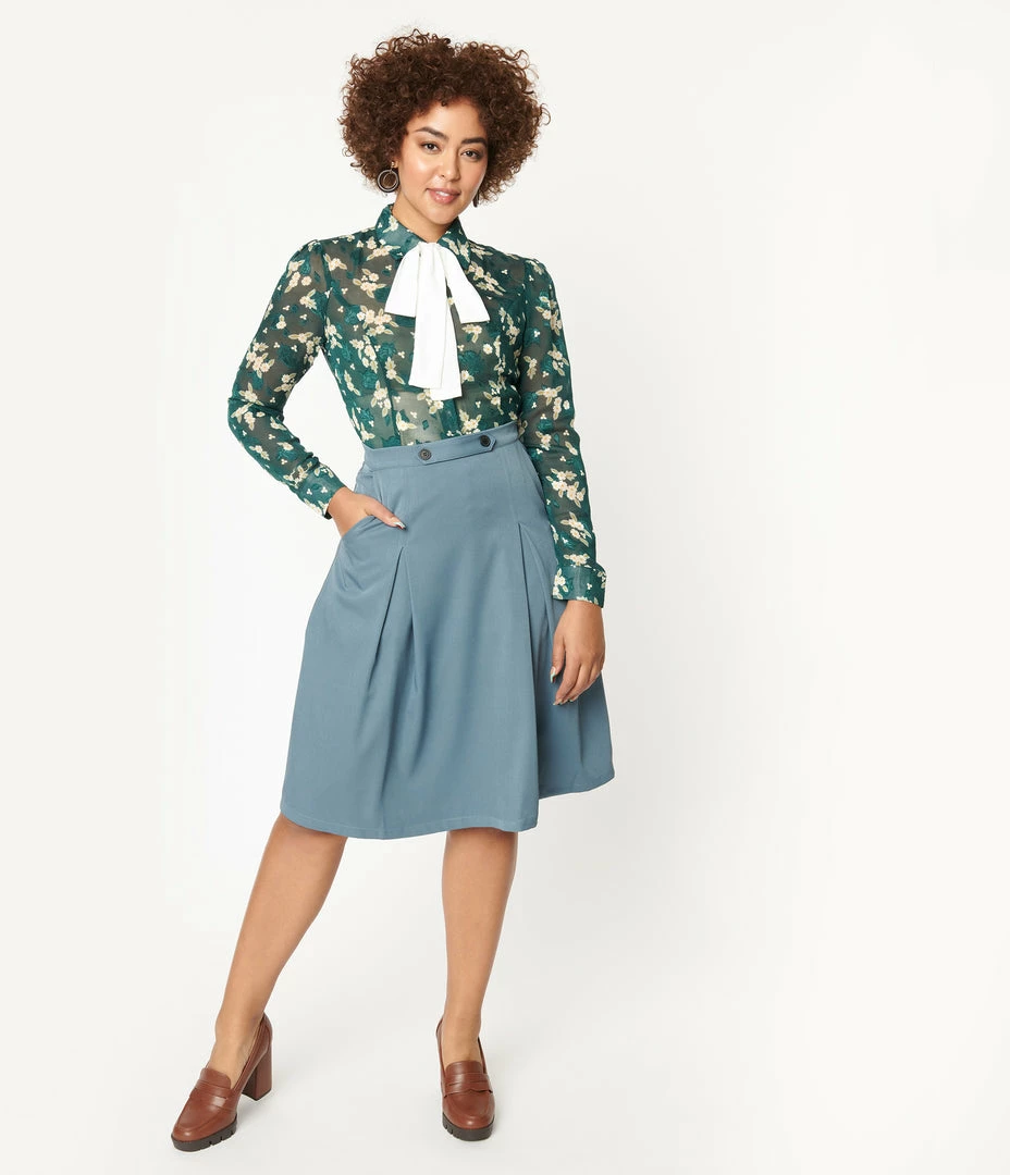 Tulip.B Sale Light Blue Midi Skirt