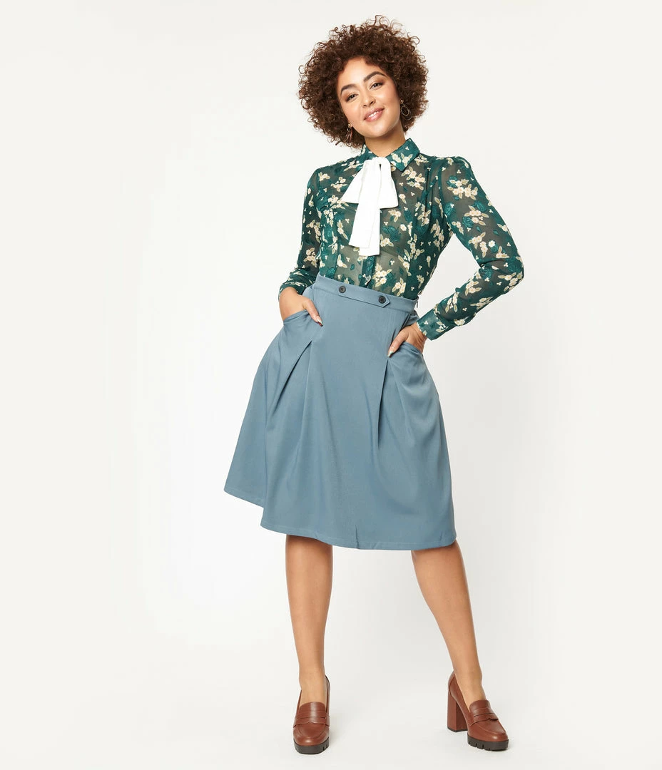 Tulip.B Sale Light Blue Midi Skirt