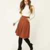 Tulip.B Sale Rust Brown Midi Skirt