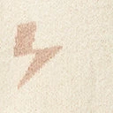 Aakaa Beige & Tan Lightning Off The Shoulder Fuzzy Sweater Sale