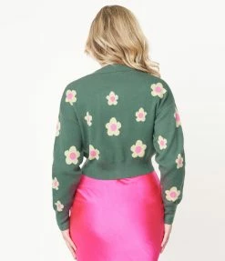 Bailey Rose Teal Green & Mint Daisy Cardigan Sale