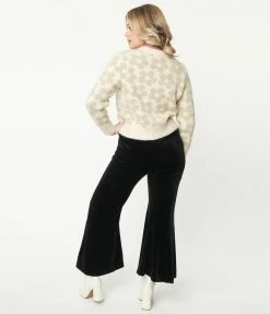 Umgee Black Velvet Flare Pants Sale