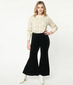 Umgee Black Velvet Flare Pants Sale