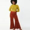 Umgee Sale Burnt Orange Velvet Flare Pants