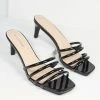 Shoe Click Heels & Wedges Black Strap Heel Sandals