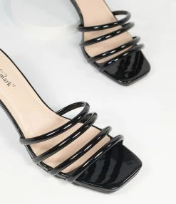 Shoe Click Heels & Wedges Black Strap Heel Sandals