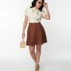 Clothing Unique Vintage Brown Briella Flare Skirt