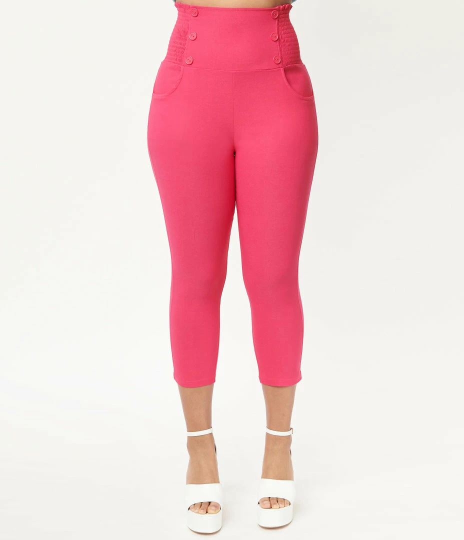 Unique Vintage Hot Pink Cary Capris New Arrivals!