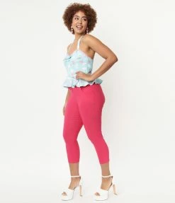 Unique Vintage Hot Pink Cary Capris New Arrivals!