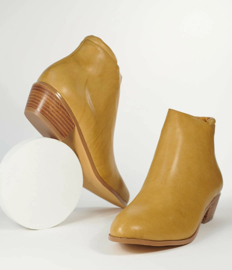 Cavort Int'l Inc (NYLA Shoes) Boots Sand Tan Leatherette Winona Ankle Booties