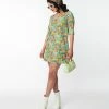Blue Platypus Teal Mushroom Garden Print Tunic Dress Sale