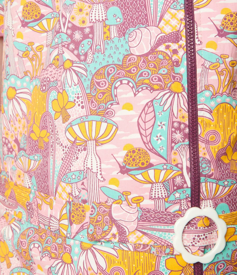 Blue Platypus Plus Size Pink Mushroom Garden Print Mini Dress Sale