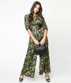 Rebel Love Black & Green Herbs Sojourn Jumpsuit