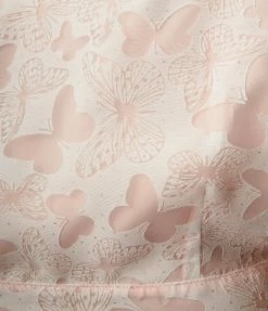 Unique Vintage Plus Size White & Peach Butterfly Burnout Wrap Crop Top