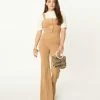 Flying Tomato Retro Taupe Corduroy Wide Leg Jumpsuit Sale