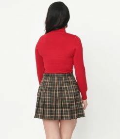 Emory Park Sale Green Plaid Pleated Tennis Skirt