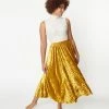 Emory Park Mustard Velvet Midi Skirt