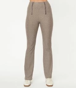 Emory Park Sale Brown Herringbone Flare Pants