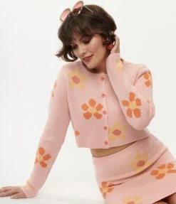 Emory Park Sale Peach & Orange Floral Cardigan