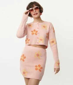 Emory Park Sale Peach & Orange Floral Mini Skirt