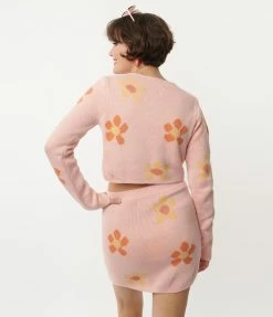 Emory Park Sale Peach & Orange Floral Mini Skirt