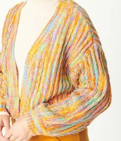 Blue Blush Multicolor Sweater Crop Cardigan Sale