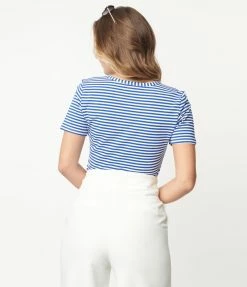Lifestyle Group (UK) Ltd Blue & White Striped Knit Top Sale
