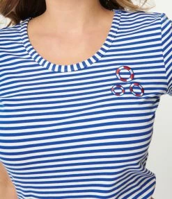 Lifestyle Group (UK) Ltd Blue & White Striped Knit Top Sale