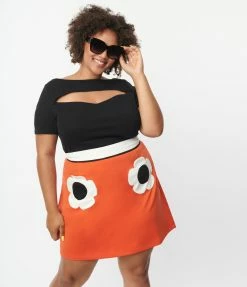 Lifestyle Group (UK) Ltd Clothing Plus Size Black Cut Out Knit Top