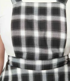 Lifestyle Group (UK) Ltd Black & White Plaid Pinafore Swing Skirt Sale