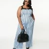 Lifestyle Group (UK) Ltd Plus Size Blue & Black Striped Jumpsuit