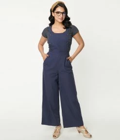 Lifestyle Group (UK) Ltd Navy Blue Wide Leg Overalls Sale