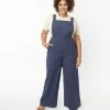 Lifestyle Group (UK) Ltd Plus Size Navy Blue Wide Leg Overalls