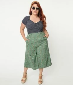 Lifestyle Group (UK) Ltd Plus Size Green Tennis Love Culottes Sale