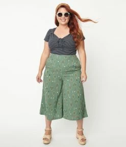 Lifestyle Group (UK) Ltd Plus Size Green Tennis Love Culottes Sale
