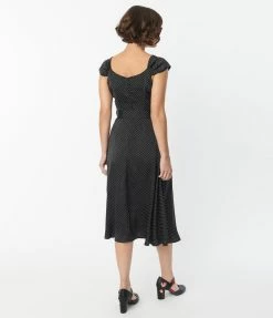 Lifestyle Group (UK) Ltd Sale 1950s Black & White Pin Dot Swing Dress