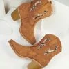 Joia Brown Suede Western Cowboy Boots