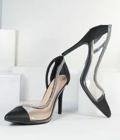 Joia Heels & Wedges Black & Silver Rhinestone Pumps