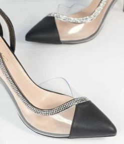 Joia Heels & Wedges Black & Silver Rhinestone Pumps