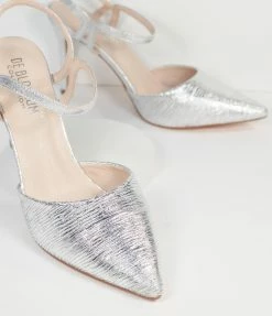 Joia Silver Pointed Toe Stiletto Heels