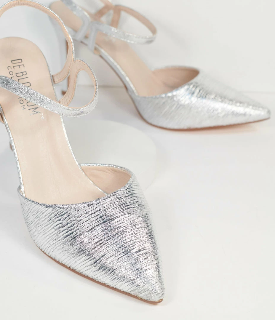 Joia Silver Pointed Toe Stiletto Heels