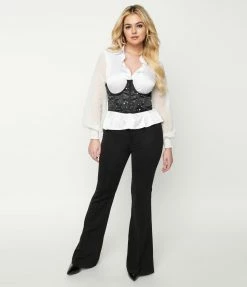 Flying Tomato Sale Black Front Pleat Flare Pants