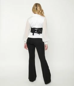 Flying Tomato Sale Black Front Pleat Flare Pants