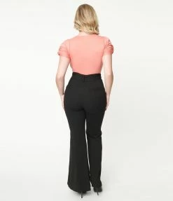 Flying Tomato Sale Black Belted Flare Pants