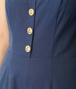 Lifestyle Group (UK) Ltd Navy Nautical Wide Leg Jumpsuit