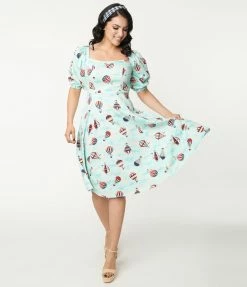 Lifestyle Group (UK) Ltd Sky Blue & Hot Air Balloon Print Swing Dress Sale