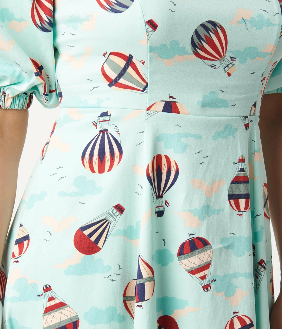 Lifestyle Group (UK) Ltd Sky Blue & Hot Air Balloon Print Swing Dress Sale