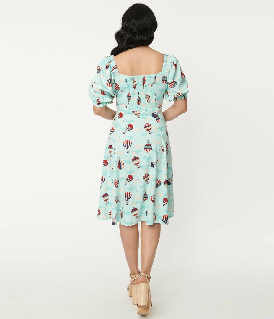 Lifestyle Group (UK) Ltd Sky Blue & Hot Air Balloon Print Swing Dress Sale
